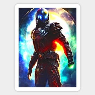 Human/Alien War - The Time Traveler - AI Generated Sci Fi Concept Art - Sticker